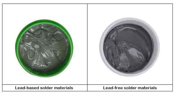 Difference lead-based solder materials