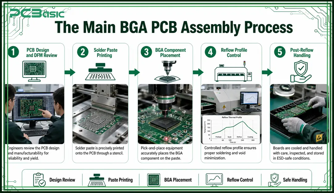 main BGA PCB assembly process main BGA PCB assembly process