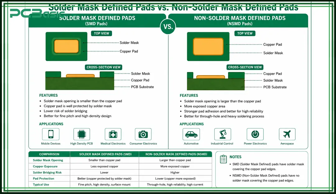 solder mask defined pads vs non-solder mask defined pads solder mask defined pads vs non-solder mask defined pads