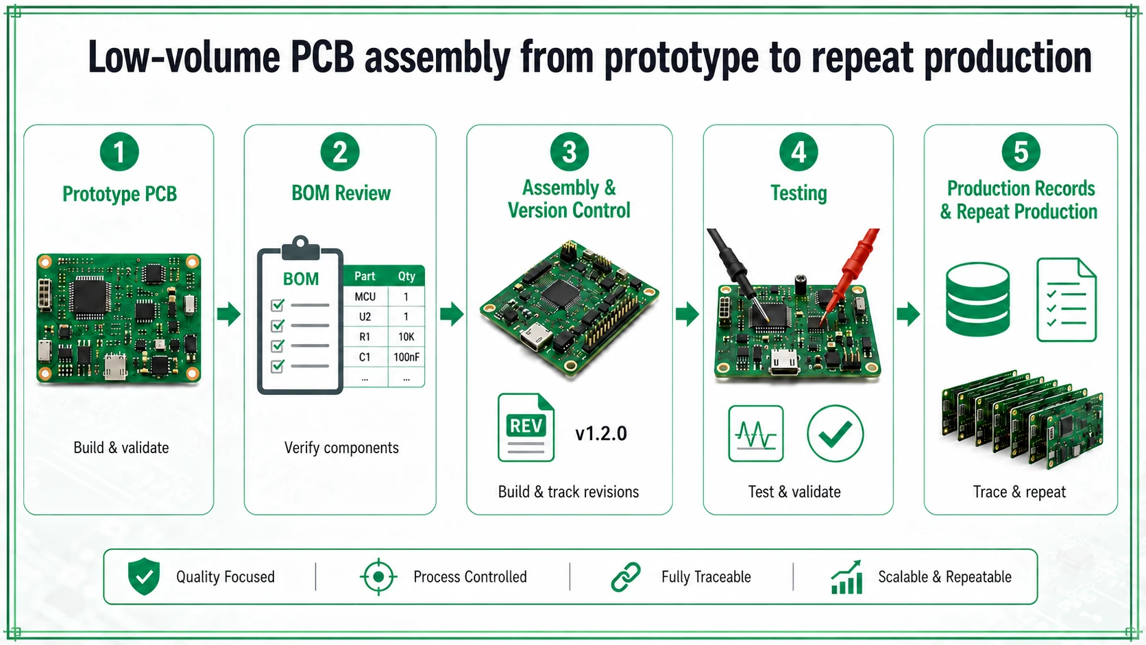 Low-volume PCB assembly process