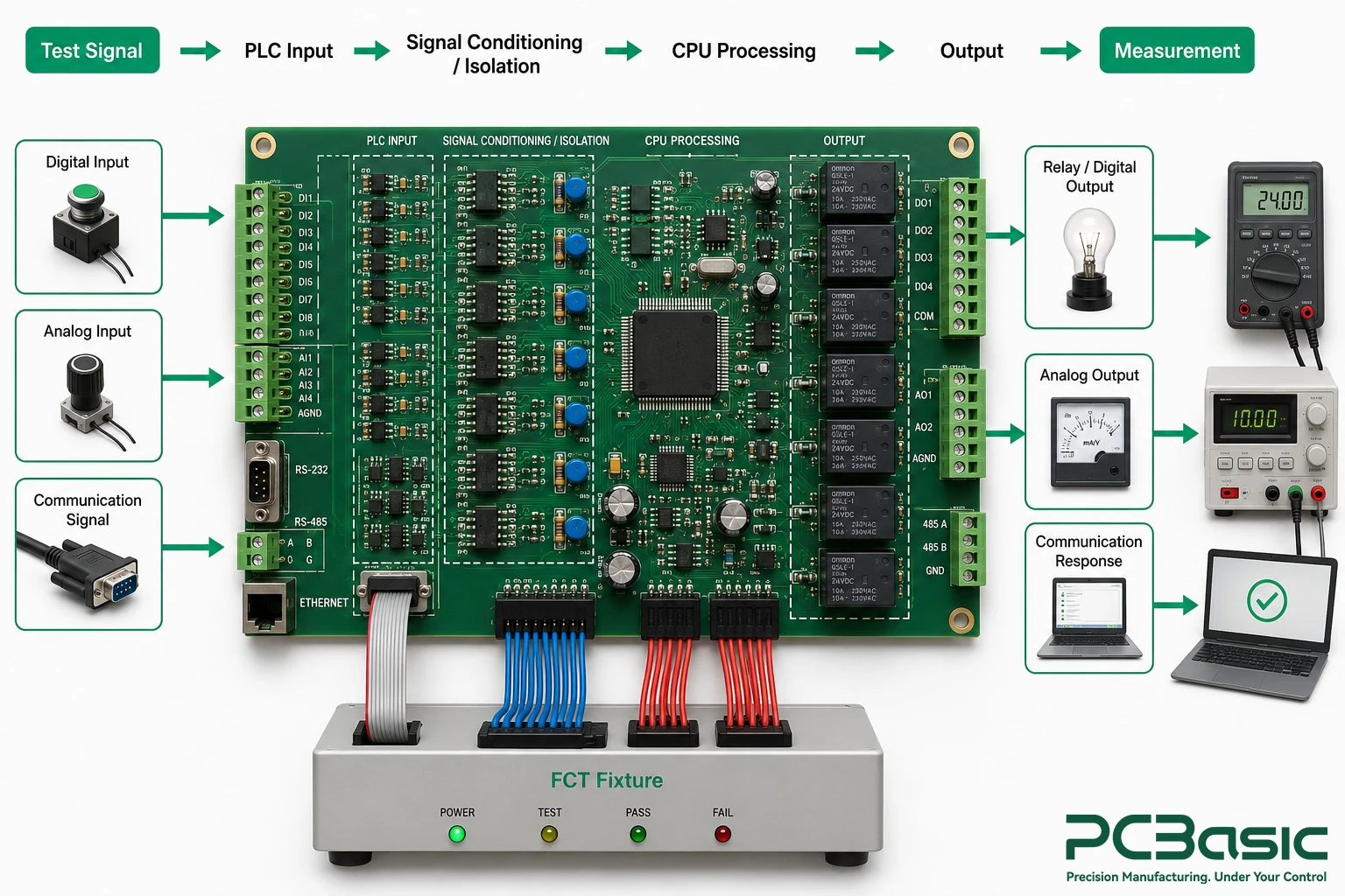 PLC PCB functional testing process