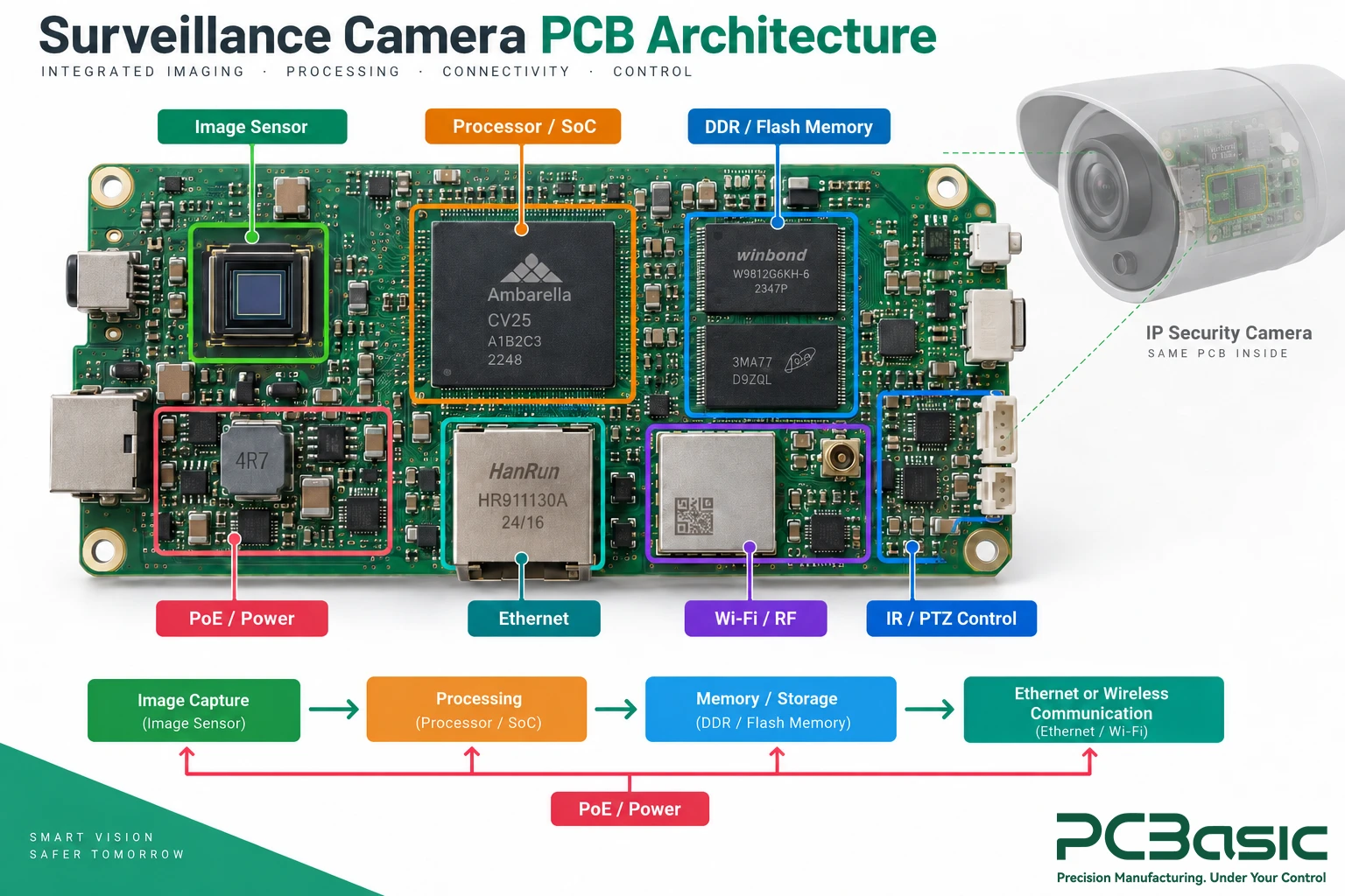 Surveillance camera PCB architecture Surveillance camera PCB architecture