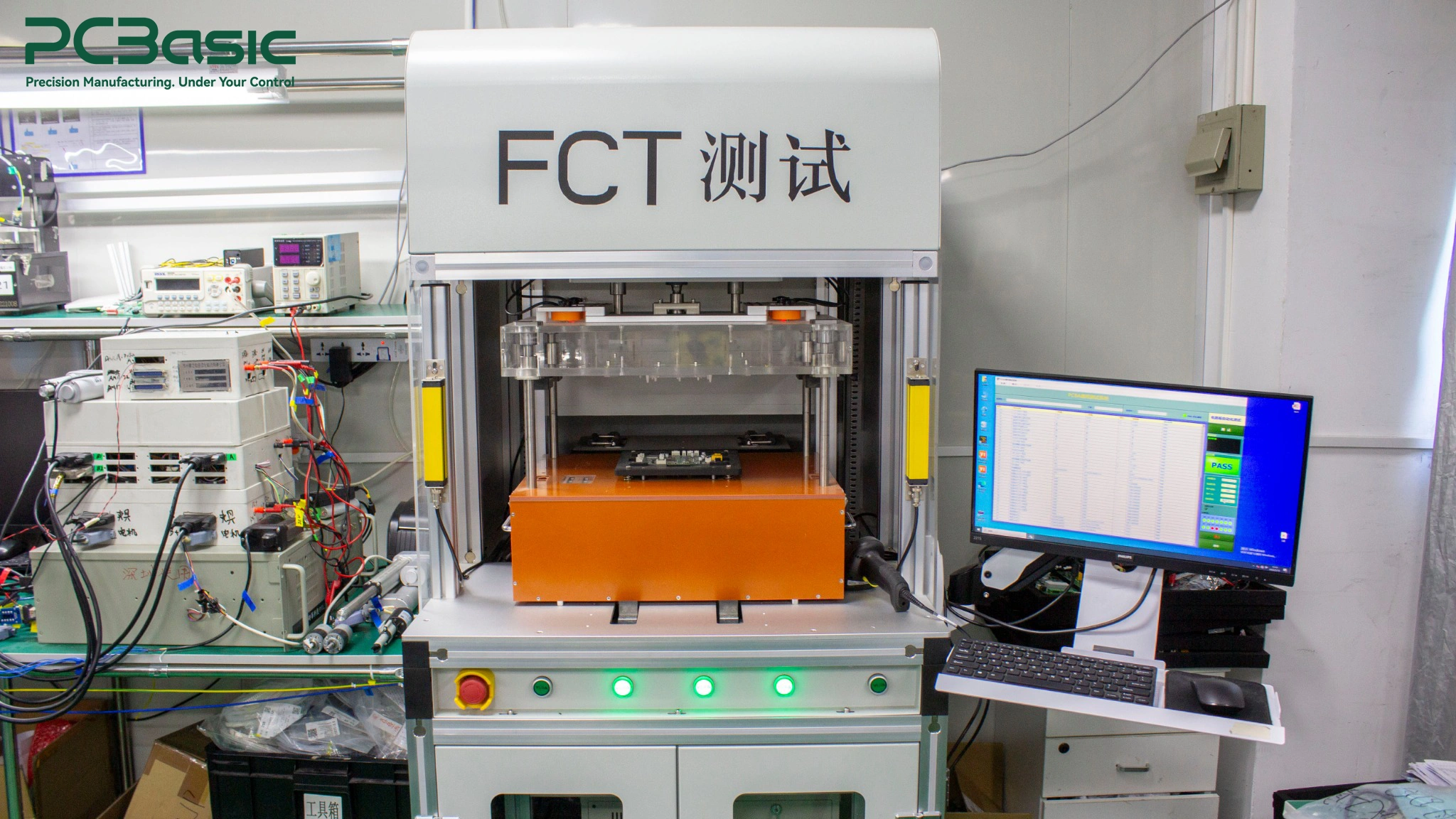 PCBA functional testing with FCT fixture PCBA functional testing with FCT fixture