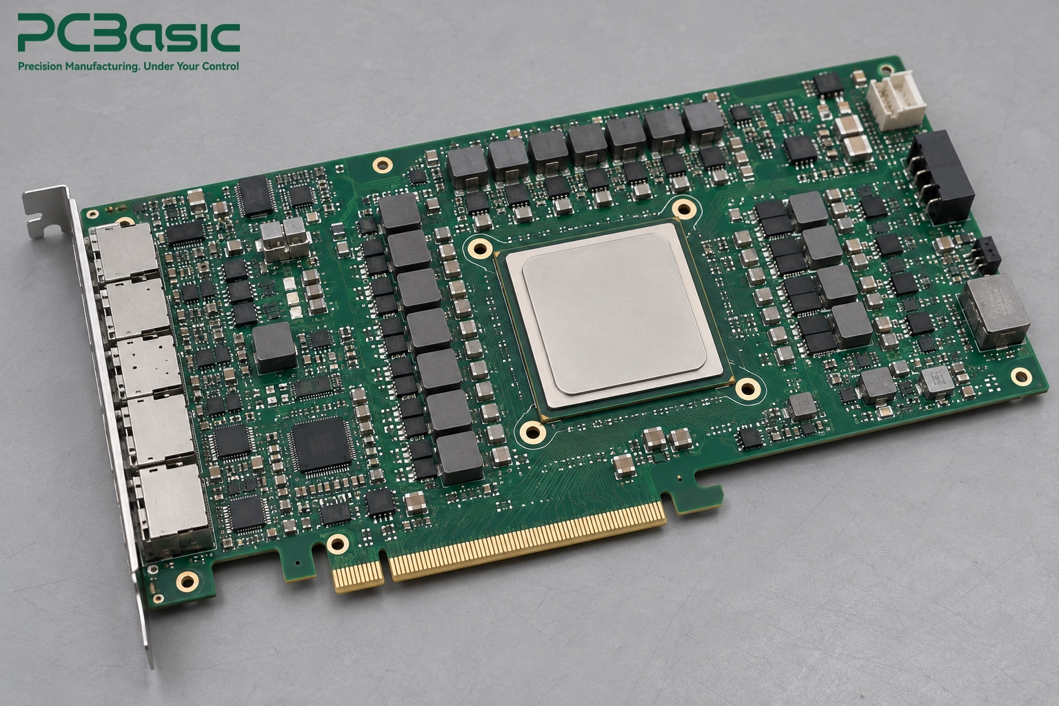 AI accelerator PCBA with processor and power circuits AI accelerator PCBA with processor and power circuits