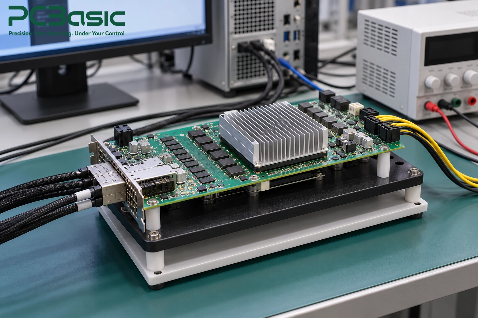 AI accelerator board functional testing illustration AI accelerator board functional testing illustration
