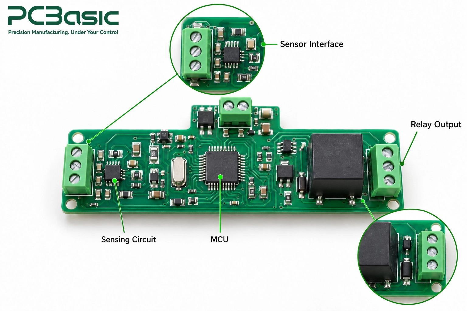 Water level controller PCBA components