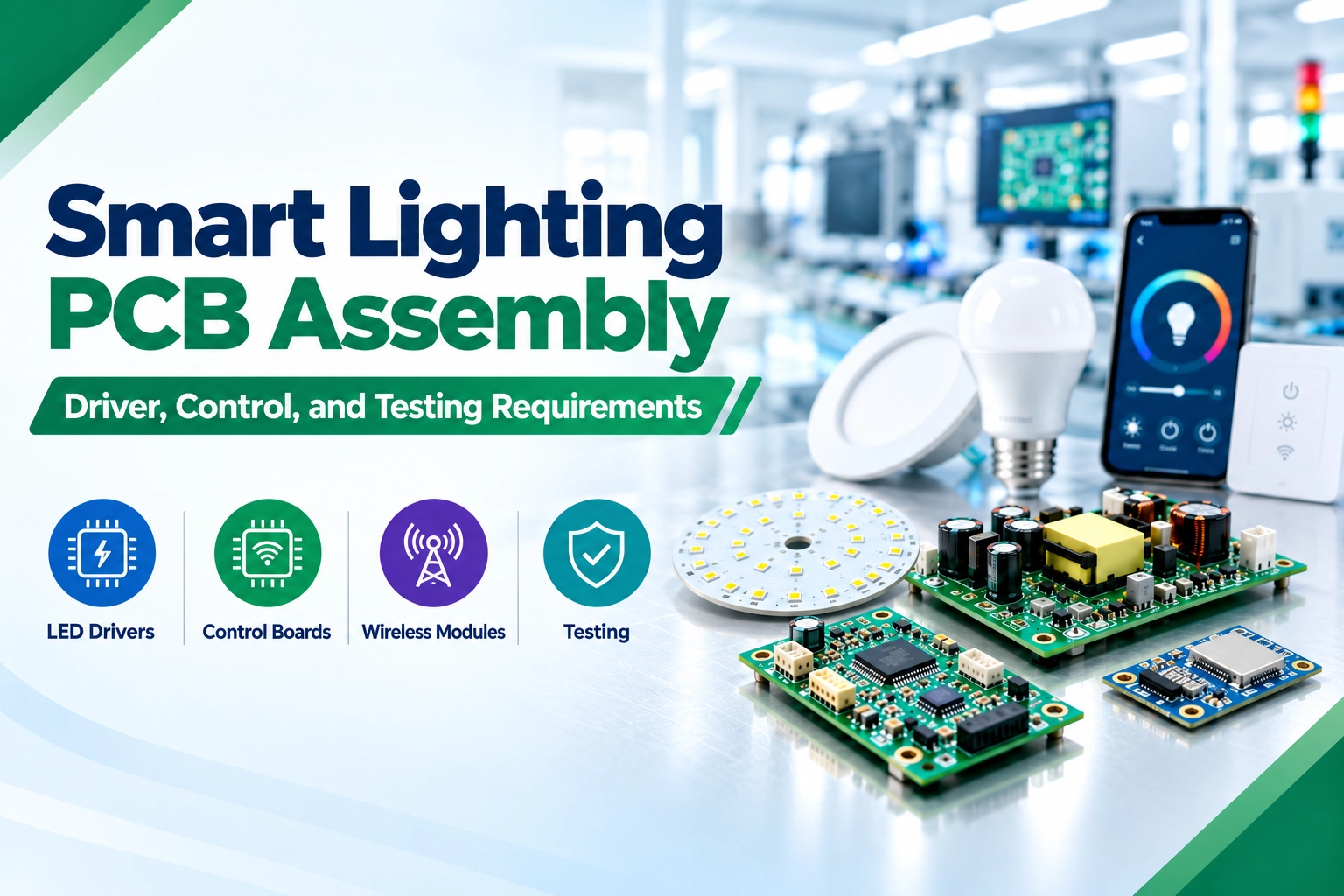 Smart Lighting PCB Assembly: Driver, Control, and Testing Requirements